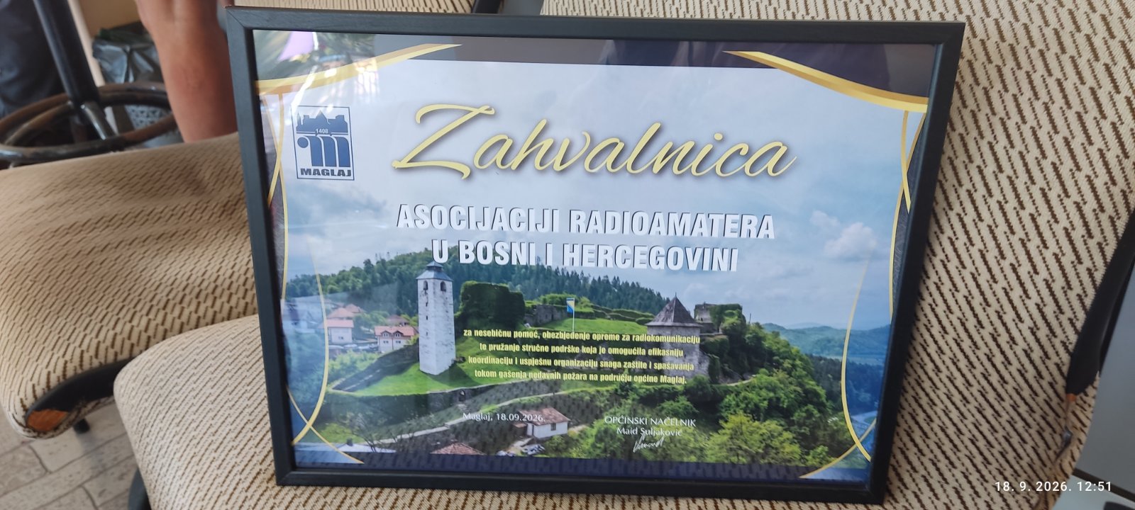 Priznanje ARAuBiH povodom Dana općine Maglaj