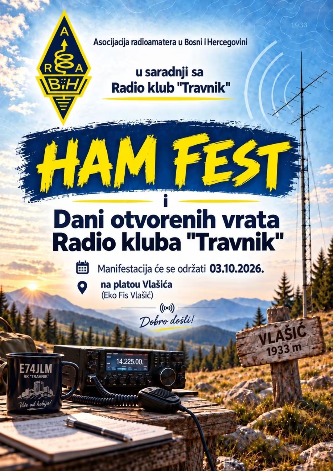 Hamfest i Dani otvorenih vrata radio kluba “Travnik” 03.10.2026.